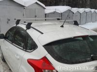 Багажник на крышу Ford Focus 2, 3, Атлант, аэродинамические дуги, опора Е