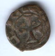 1 денье  1381-1398 гг. Крестоносцы Кипр