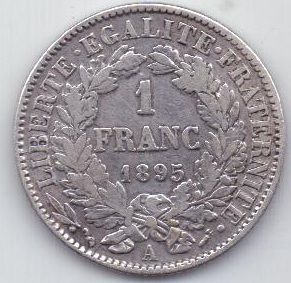 1 франк 1895 г. A Франция