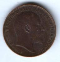 1 фартинг 1907 г. Великобритания