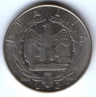 2 лиры 1940 г. Италия