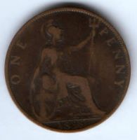 1 пенни 1898 г. Великобритания