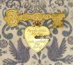 Брошь "Ключ от сердца" под золото