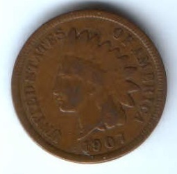 1 цент 1907 г. США
