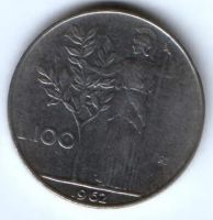 100 лир 1962 г. Италия