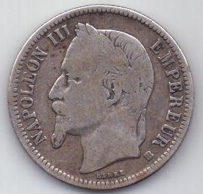 1 франк 1868 г. Франция