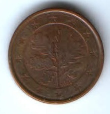 1 евроцент 2002 г. Германия