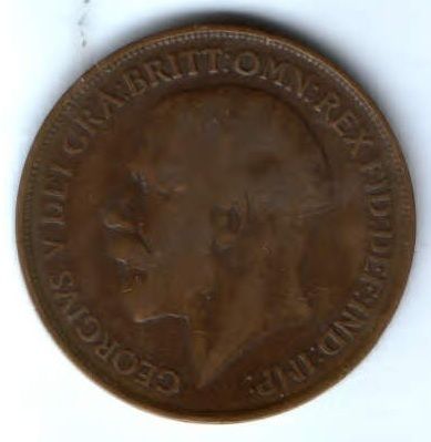 1 пенни 1919 г. Великобритания