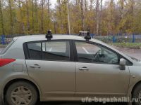 Багажник на крышу Nissan Tiida, Атлант, аэродинамические дуги