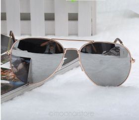Очки солнечные зеркальные Ray Ban "Aviator" (Серые бронза)