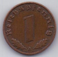 1 пфенниг 1938 г.  Германия