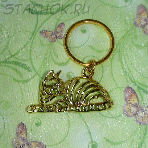 Брелок "Домашняя кошечка" под золото