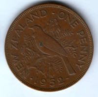 1 пенни 1952 г. Новая Зеландия