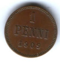 1 пенни 1909 г. Финляндия Российская империя