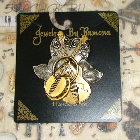 Брошь "Инструменты стиля кантри" под чеканку