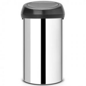 Мусорный бак (ведро) Brabantia Touch Bin Brilliant Steel with Matt Black Lid 402586