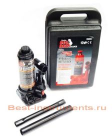 T90404 Домкрат бутылочный  4 т с клапаном  h min 194 мм, h max 372 мм в кейсе BIG RED