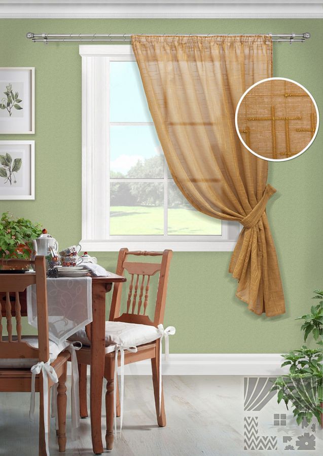 Тюль Бонки коричневый