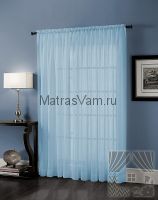 Тюль вуаль Вело голубой