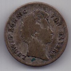 6 крейцеров 1828 г. Бавария (Германия)