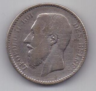 1 франк 1886 г. редкий год Бельгия
