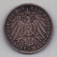 3 марки 1913 г. Пруссия. Германия