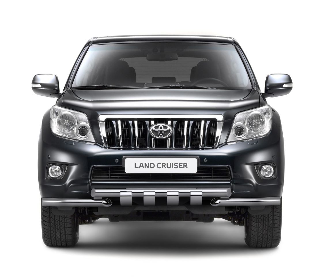 Защита переднего бампера двойная с зубьями d63/63мм (НПС) TOYOTA LAND CRUISER PRADO 150 2013-