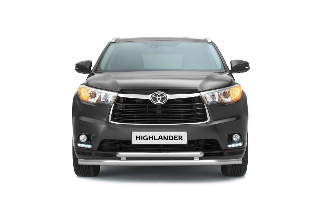 Защита переднего бампера двойная d63/51мм (НПС) TOYOTA HIGHLANDER 2014-
