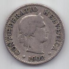5 раппенов 1902 г. Швейцария