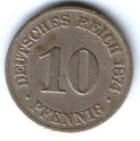10 пфеннигов 1874 г. C Германия