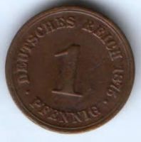 1 пфенниг 1875 г. B Германия