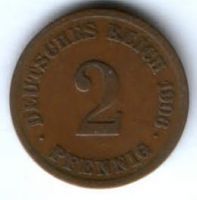 2 пфеннига 1906 г. E Германия