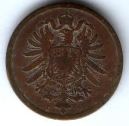 2 пфеннига 1874 г. F Германия