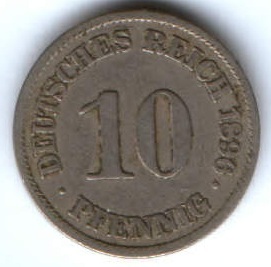 10 пфеннигов 1896 г. A Германия