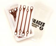 Cиликоновые шнурки для обуви Hilaces цвет Коричневый/Белый в раскрытой упаковке