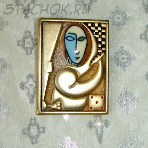 Брошь "Абстракционизм" под золото/эмаль/керамика