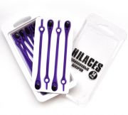 Cиликоновые шнурки для обуви Hilaces цвет Фиолетовый/Черный в раскрытой упаковке