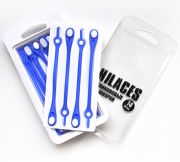 Cиликоновые шнурки для обуви Hilaces цвет Голубой/Белый в раскрытой упаковке