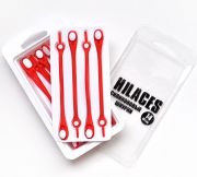 Cиликоновые шнурки для обуви Hilaces цвет Красный/Белый в раскрытой упаковке