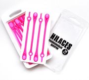 Cиликоновые шнурки для обуви Hilaces цвет Розовый/Розовый в раскрытой упаковке