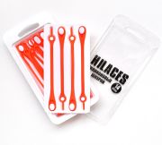 Cиликоновые шнурки для обуви Hilaces цвет Оранжевый/Белый в раскрытой упаковке