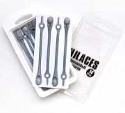 Cиликоновые шнурки для обуви Hilaces цвет Серый/Серый в раскрытой упаковке