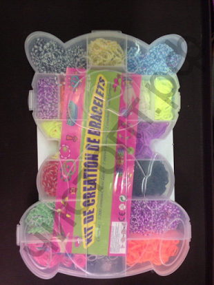 Набор для плетения Rainbow Loom Bands "Мишка" большой 12000шт резинок , большой крючок,  клипсы ,большой станок для плетения ,