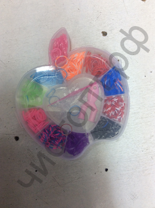 Набор для плетения Rainbow Loom Bands Яблоко малое 1000шт резинок , крючок, клипсы ,станочек для плетения  {2/4}