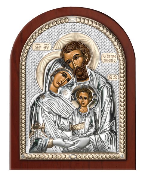 Серебряная икона Святое Семейство (Италия)