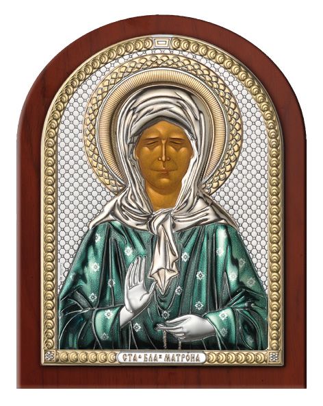 Серебряная икона Святая Матрона (Италия)