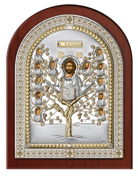 Серебряная икона Древо Жизни в рамке (Италия)