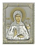 Серебряная икона Святая Матрона (листовое серебро, Valenti & Co, Италия) белая
