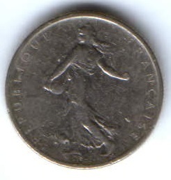1/2 франка 1965 г. Франция