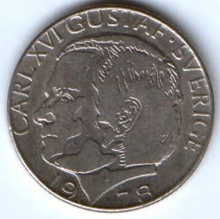 1 крона 1978 г. Швеция